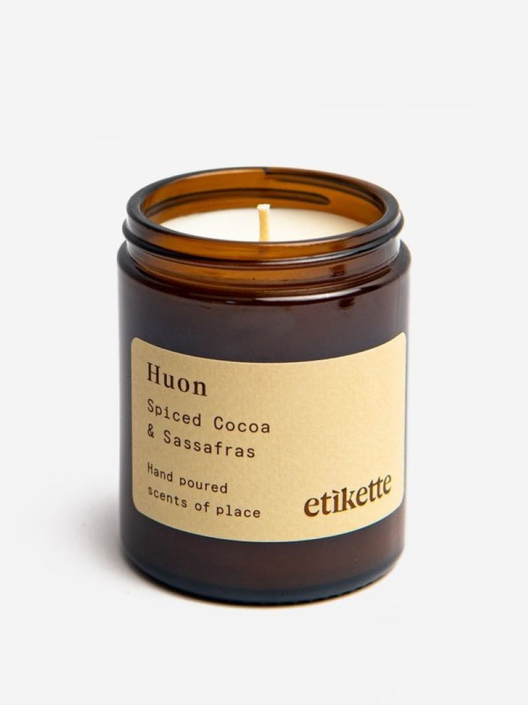 Huon ~ Spiced Cocoa & Sassafras Soy Candle